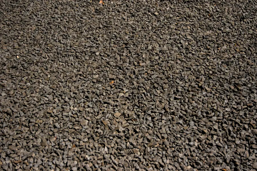 Grey crushed stone, close up